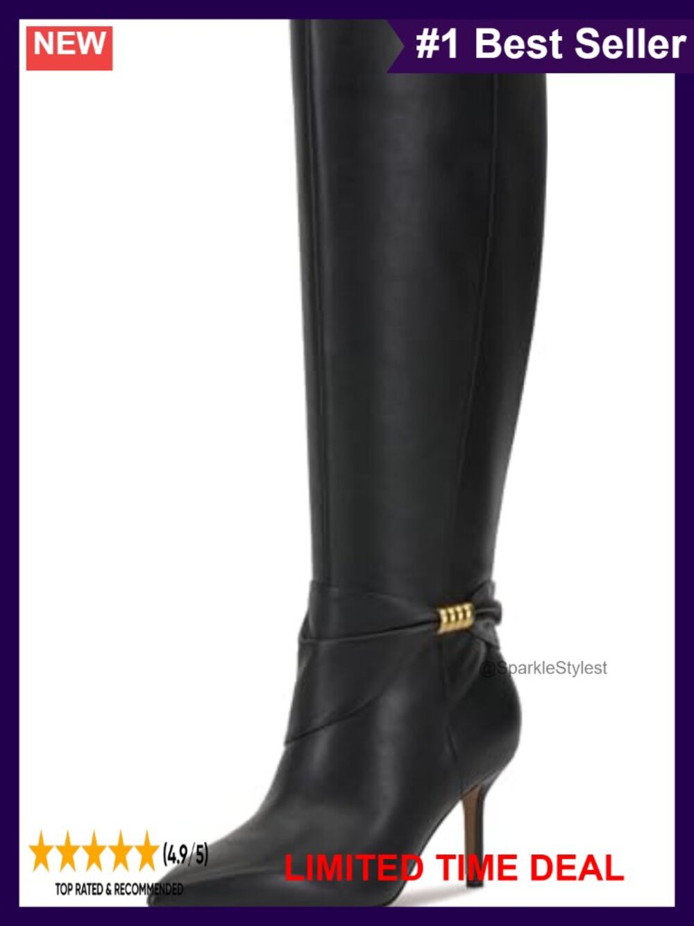 Meezo Knee High Boots Pointed Toe 3 inch Stiletto Heel